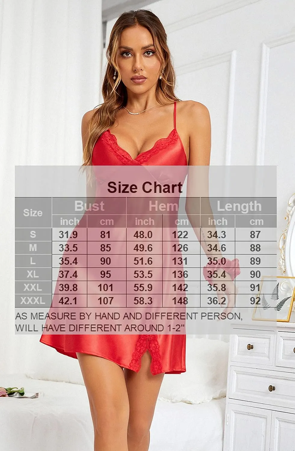 ALCEA ROSEA Women Sleepwear Sexy Lingerie Nightgown Lace Chemise Satin Slip Silk Negligee Nightie