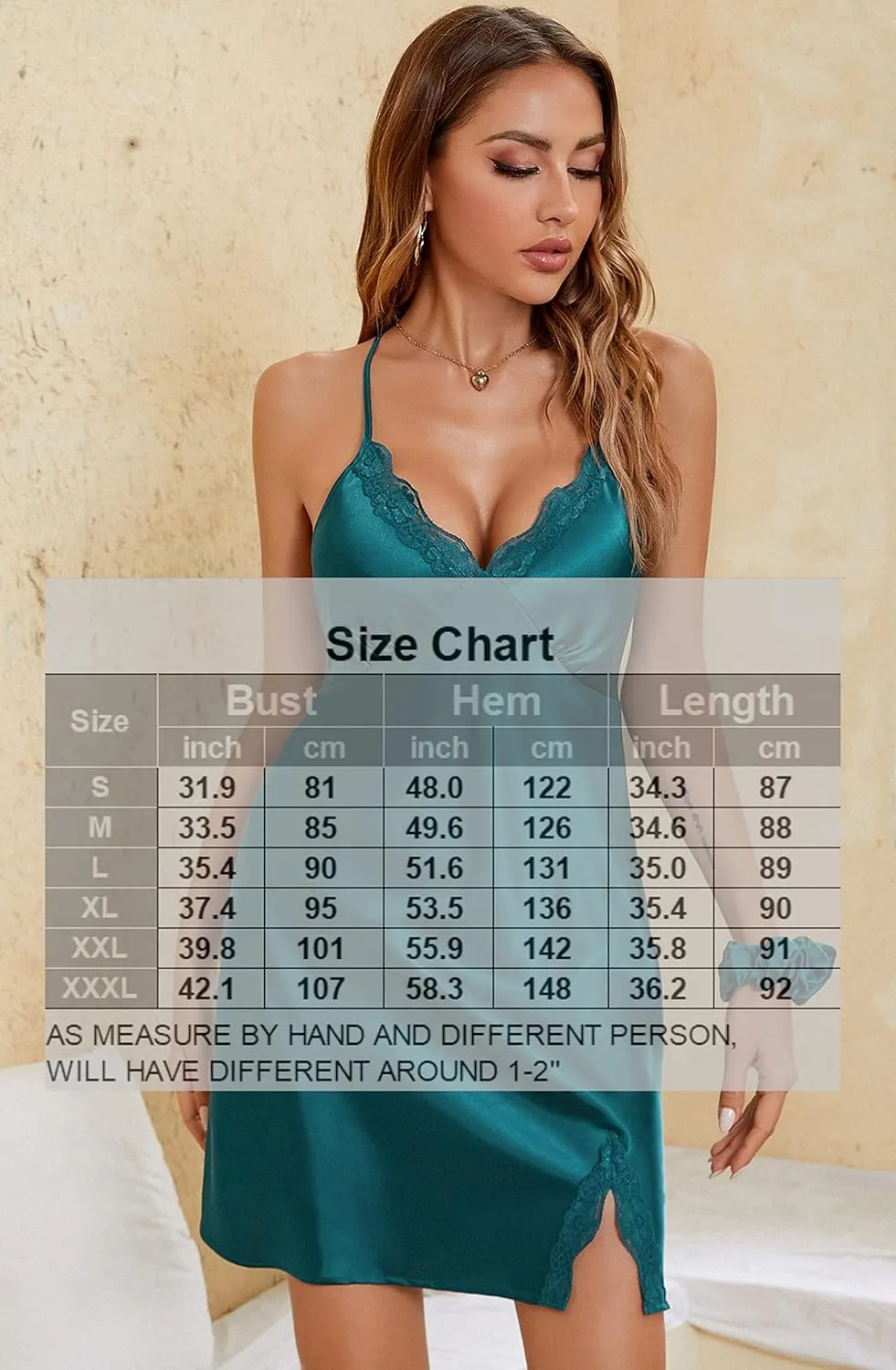 ALCEA ROSEA Women Sleepwear Sexy Lingerie Nightgown Lace Chemise Satin Slip Silk Negligee Nightie