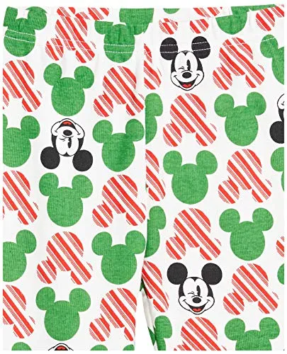 Amazon Essentials Disney | Marvel | Star Wars Boys' Snug-Fit Cotton Pajama Sleepwear Sets, Mickey Holiday - Baby and Kids, 8