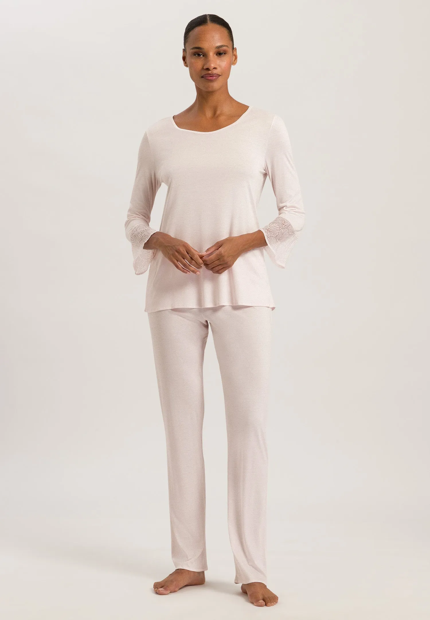 Audrey Silk Blend Long Pajama Set | Morning Glow 74919-1348