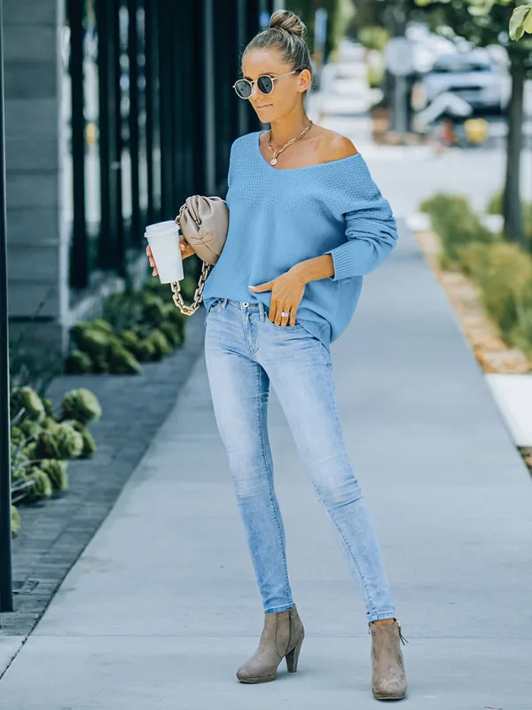Autumn and winter women's new V-neck long sleeved sweater