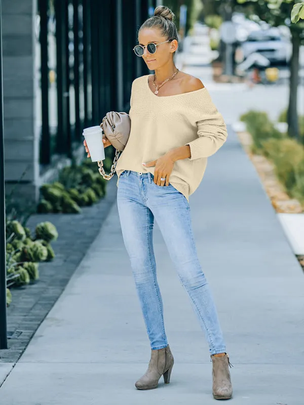 Autumn and winter women's new V-neck long sleeved sweater