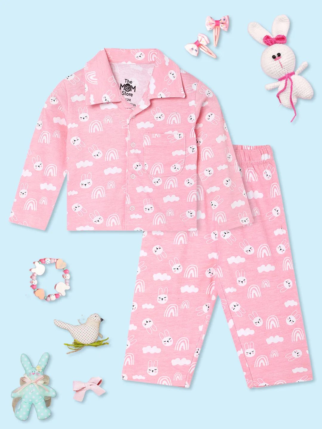Baby and Kids Pajama Nightsuit Set- Cutey Bunny