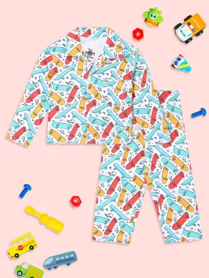 Baby and Kids Pajama Nightsuit Set- Ready To Skate