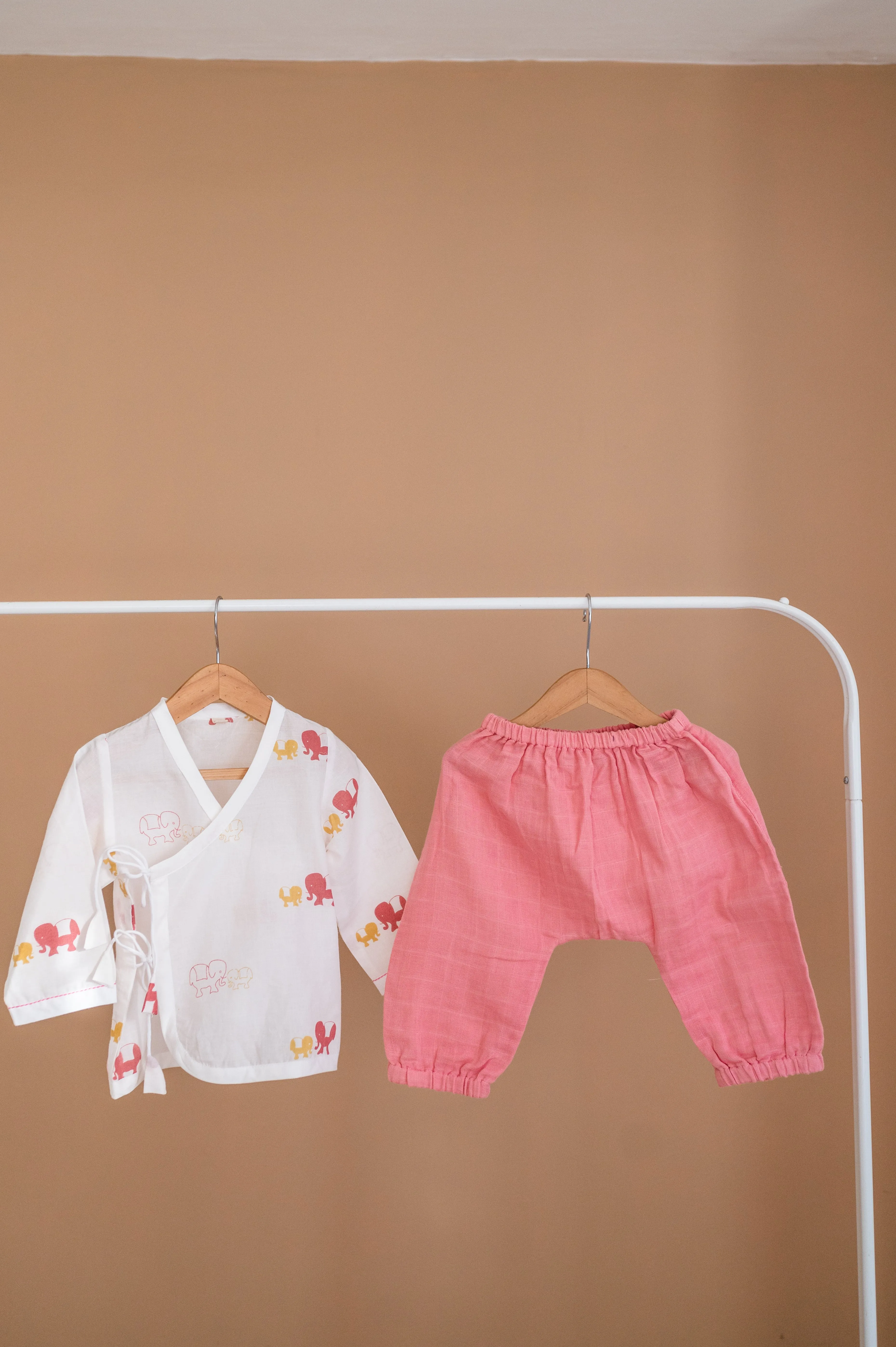 Baby Jhabla Pajama Set - Colours of the Earth - Elle Pink