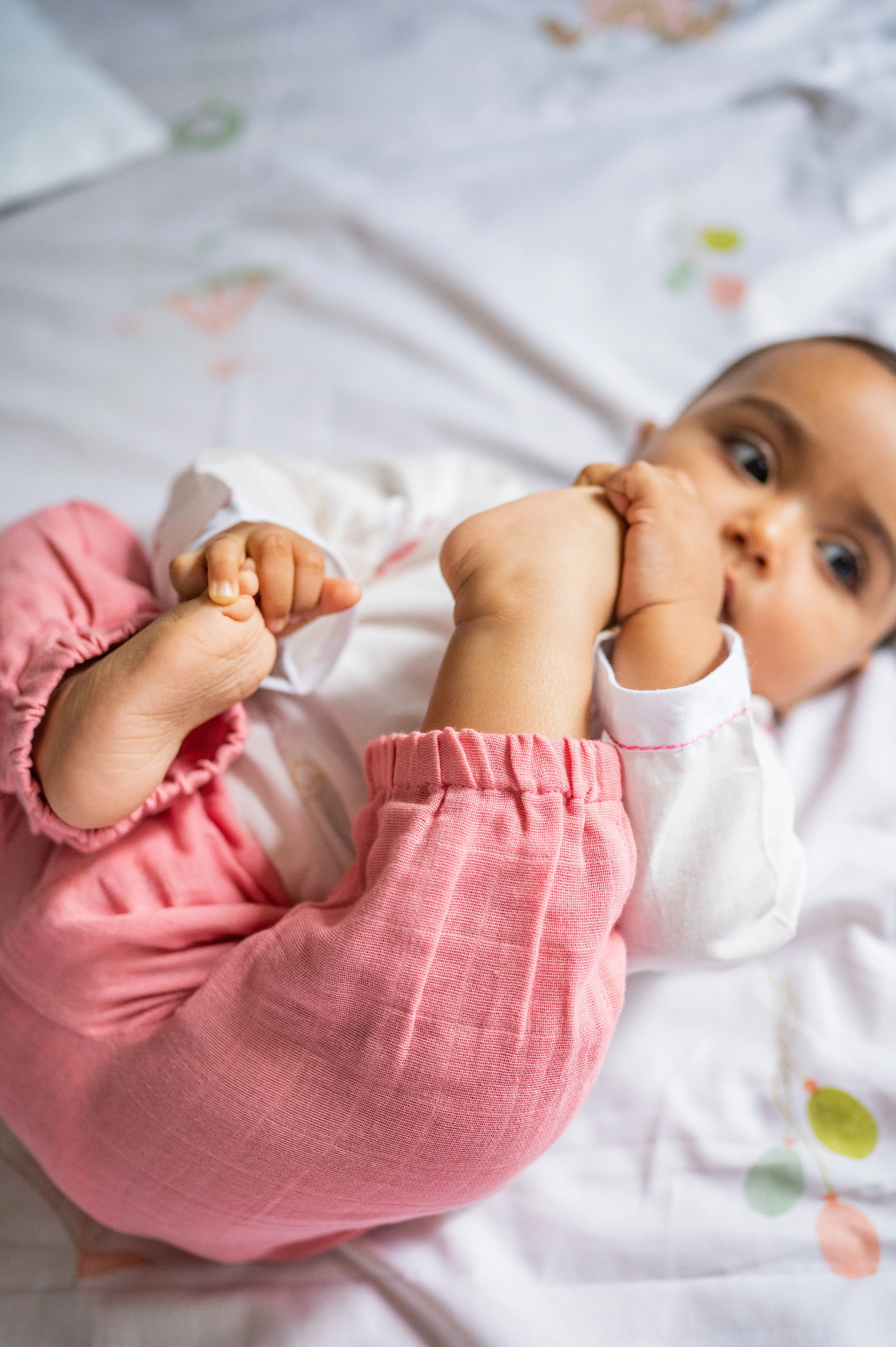Baby Jhabla Pajama Set - Colours of the Earth - Elle Pink