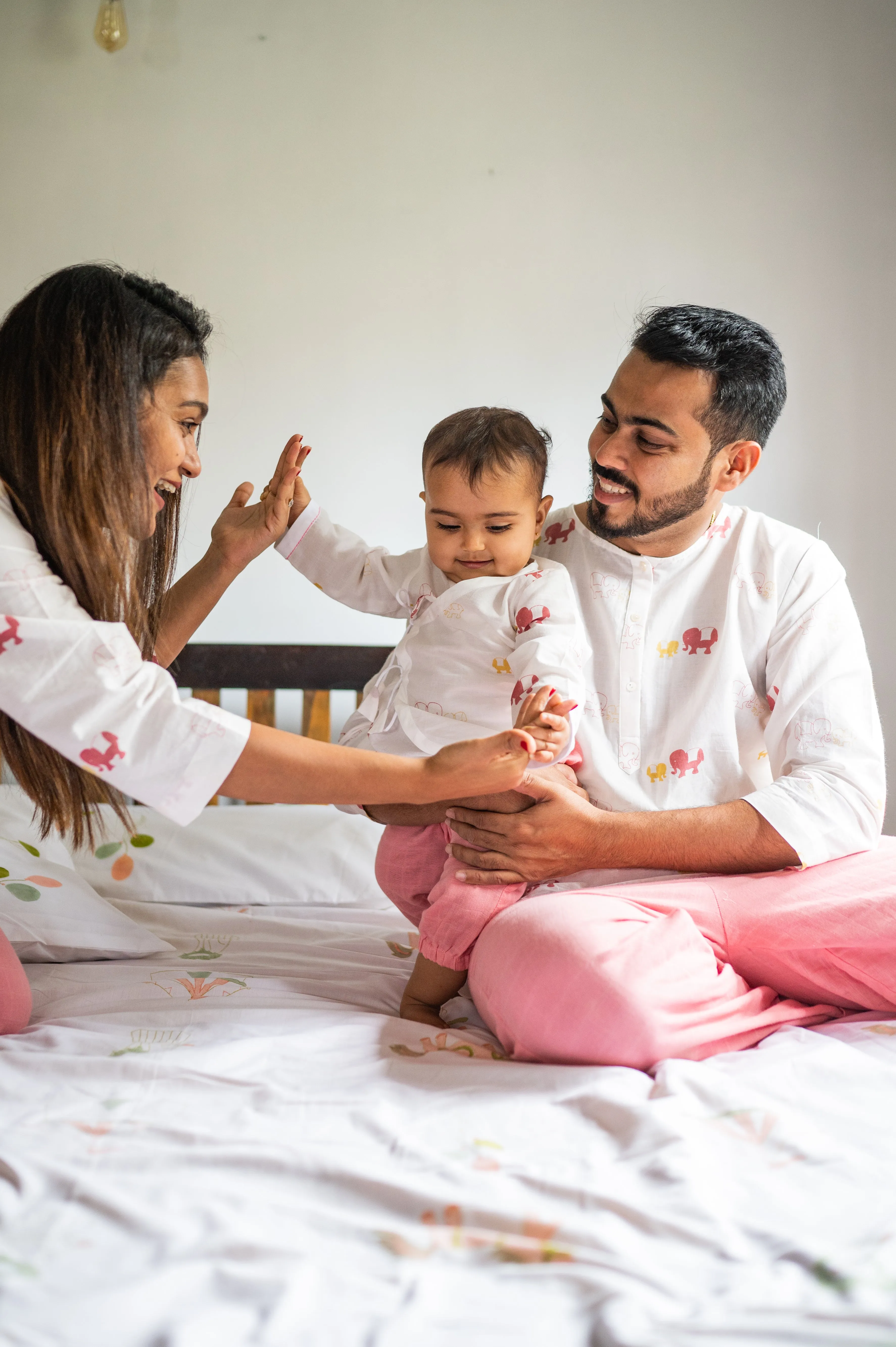 Baby Jhabla Pajama Set - Colours of the Earth - Elle Pink