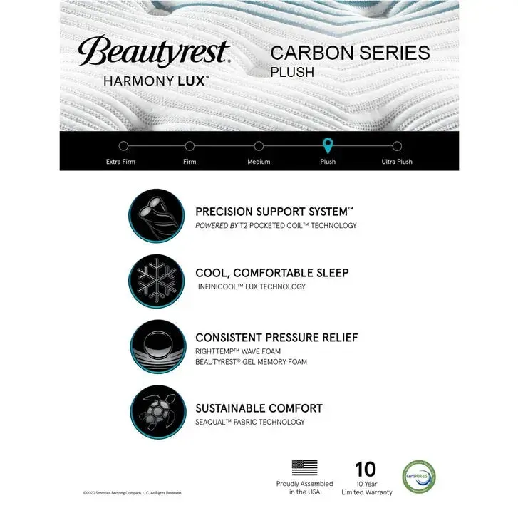 Beautyrest Harmony Lux Carbon Plush 13.75 Inch Mattress