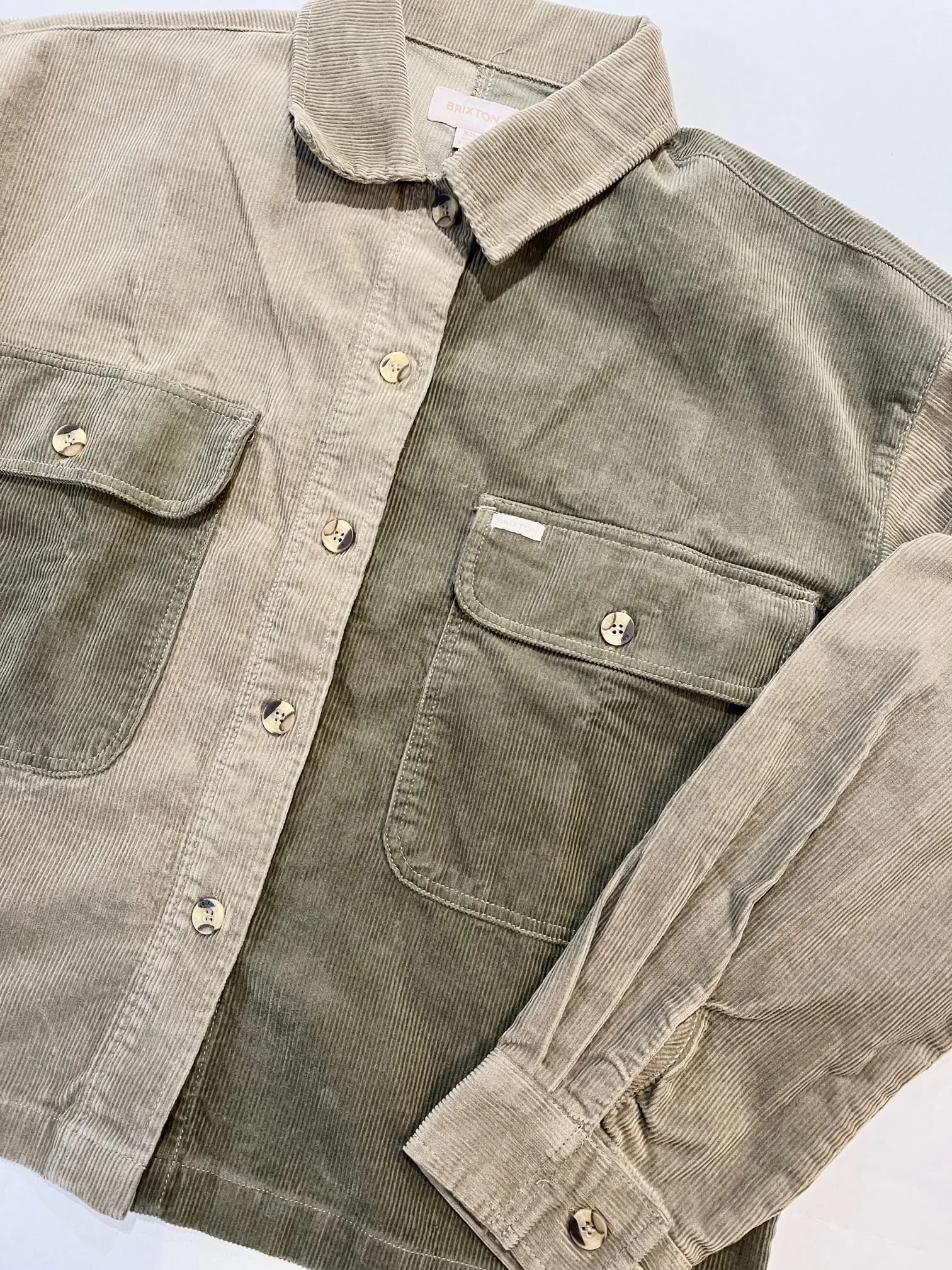 Brixton Bowery Womens Corduroy Long Sleeve Flannel - Mermaid Military Olive
