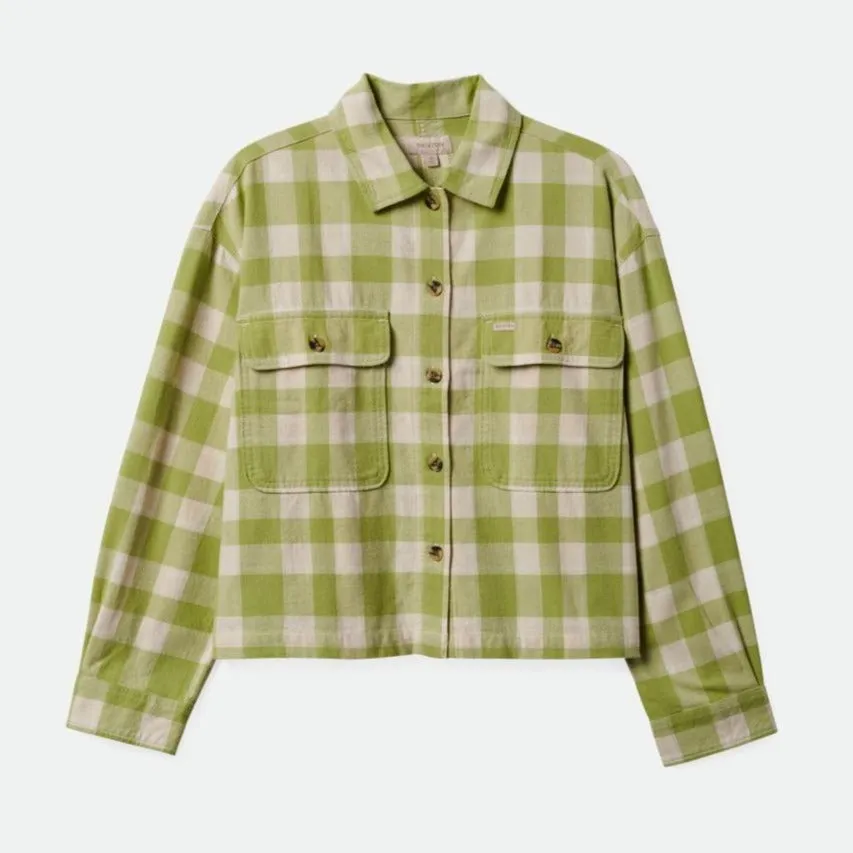 BRIXTON WOMENS BOWERY FLANNEL PEAR/WHITECAP