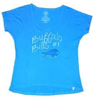 Buffalo Bills 47 Brand Women Sky Blue "Buffalo Bills #1" Mascot Logo T-Shirt (S)