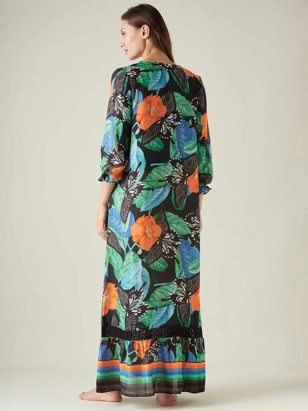 Butterfly hues soft flow nightdress (Final Sale)
