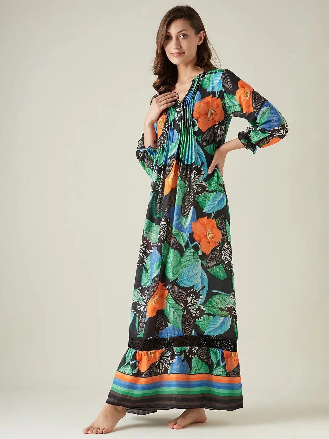 Butterfly hues soft flow nightdress (Final Sale)