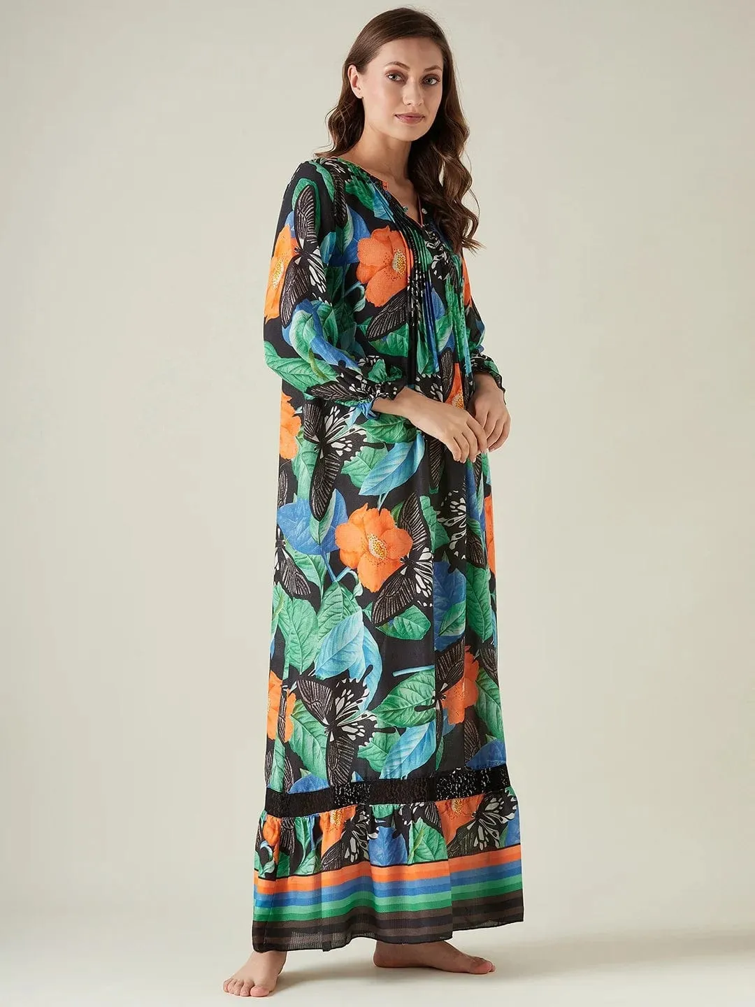 Butterfly hues soft flow nightdress (Final Sale)