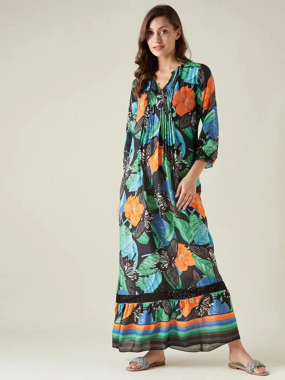 Butterfly hues soft flow nightdress (Final Sale)