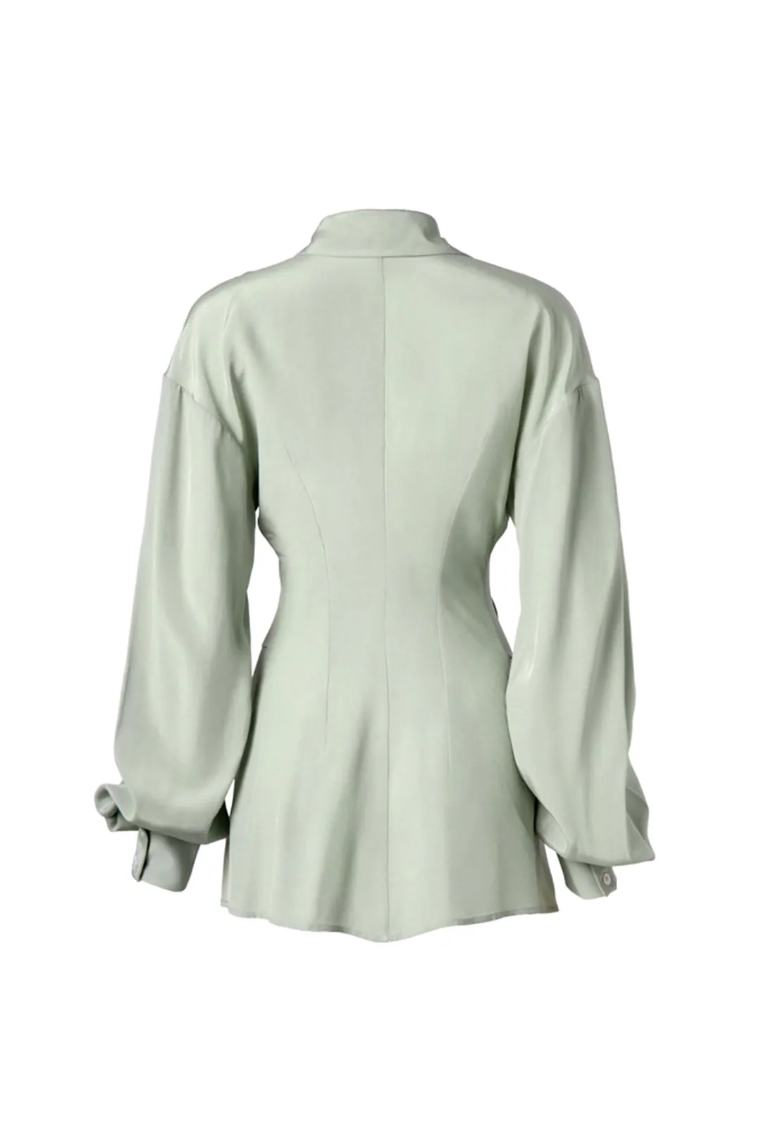 Buttonless shirt | Mint green long-sleeved shirt | Casual shirt