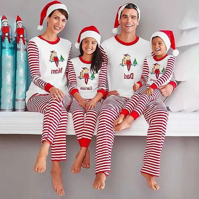 Christmas Pajamas Matching Family Outfits Parent-child Wear Cartoon  Printed Homeware Mom and Dad Daughter Clothes Pajamas