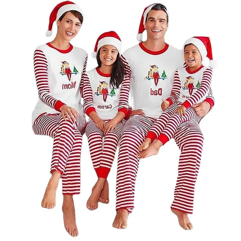 Christmas Pajamas Matching Family Outfits Parent-child Wear Cartoon  Printed Homeware Mom and Dad Daughter Clothes Pajamas