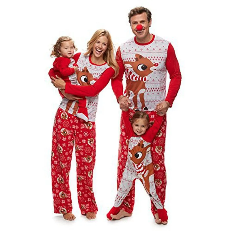 Christmas Pajamas Matching Family Pyjamas  Parent-Child Wear Printed Home Pajamas
