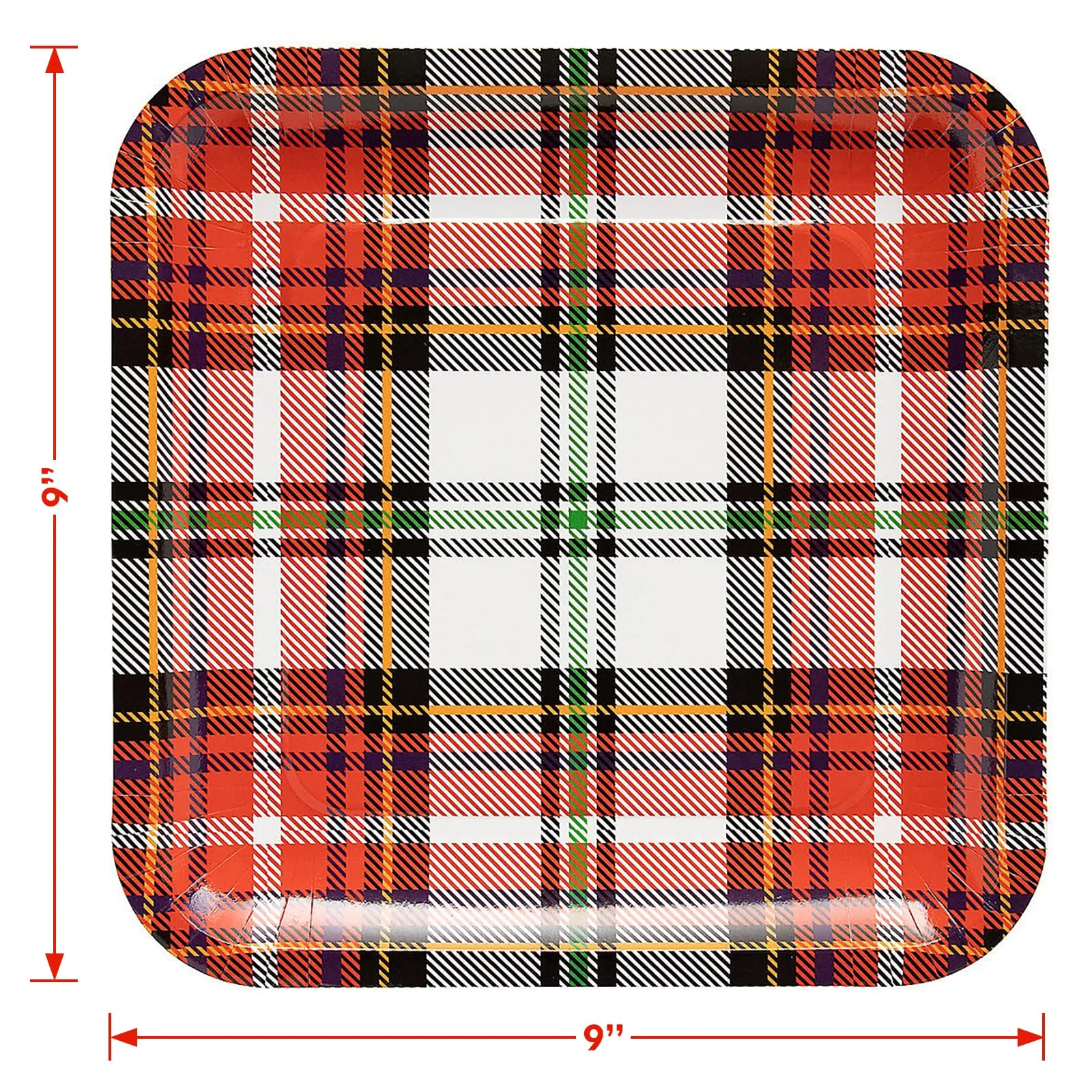 Christmas Party Supplies Tartan Plaid Paper Dinner Plates and Lunch Napkins (Serves 16)