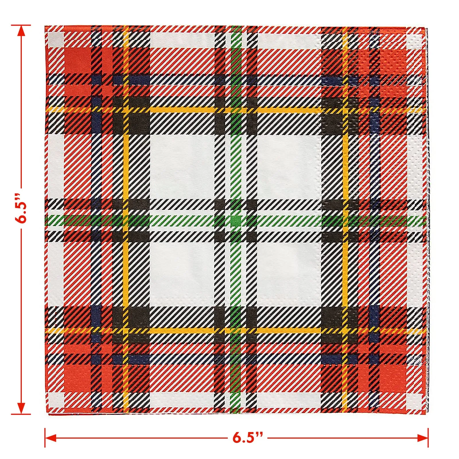 Christmas Party Supplies Tartan Plaid Paper Dinner Plates and Lunch Napkins (Serves 16)