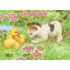 Color Pencil by Numbers Kitten & Duckling