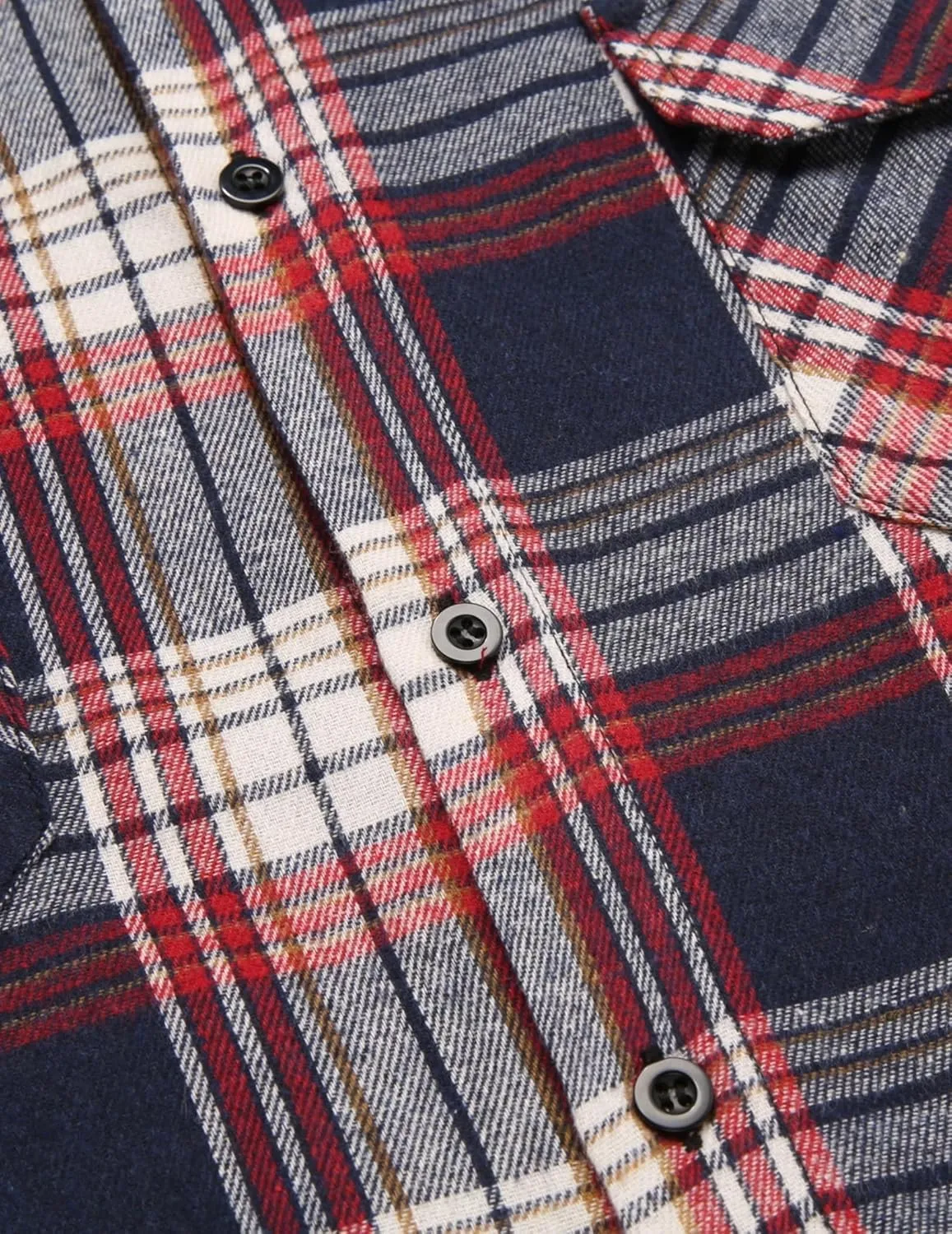 COOFANDY Men's Plaid Hoodie Flannel Shirt Jacket Long Sleeve Casual Fashion Button Shirts