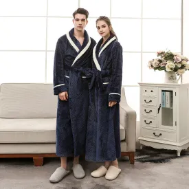 Couple Bathrobe Winter Robe Plush Long Sleeve Robe Unisex bathrobe Home wear Beachwear Unisex Robe Turkish Bathrobe, lioness-love