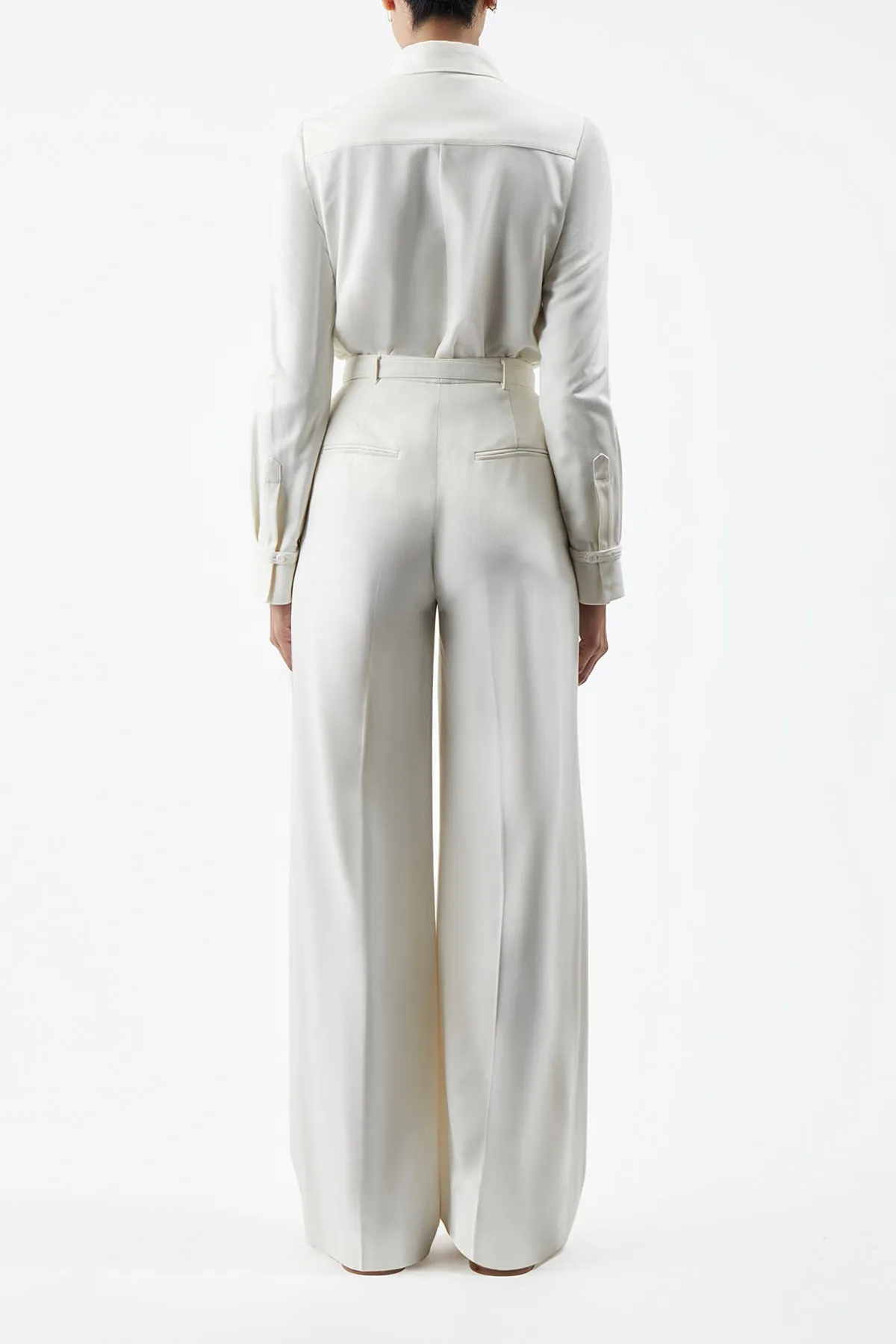 Cruz Shirt in Ivory Washed Silk