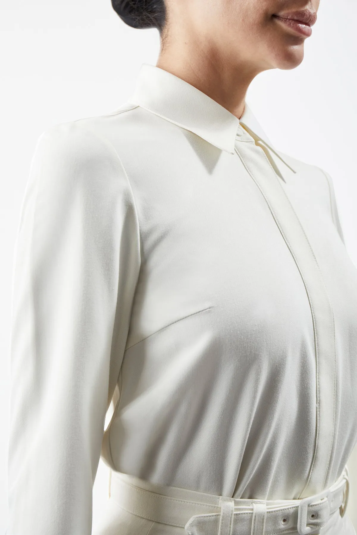 Cruz Shirt in Ivory Washed Silk