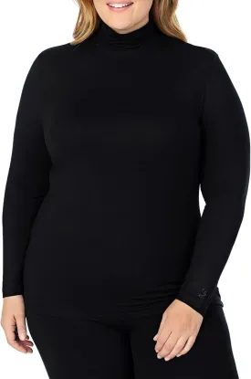 Cuddl Duds Women's Softwear with Stretch Long Sleeve Turtle Neck Top