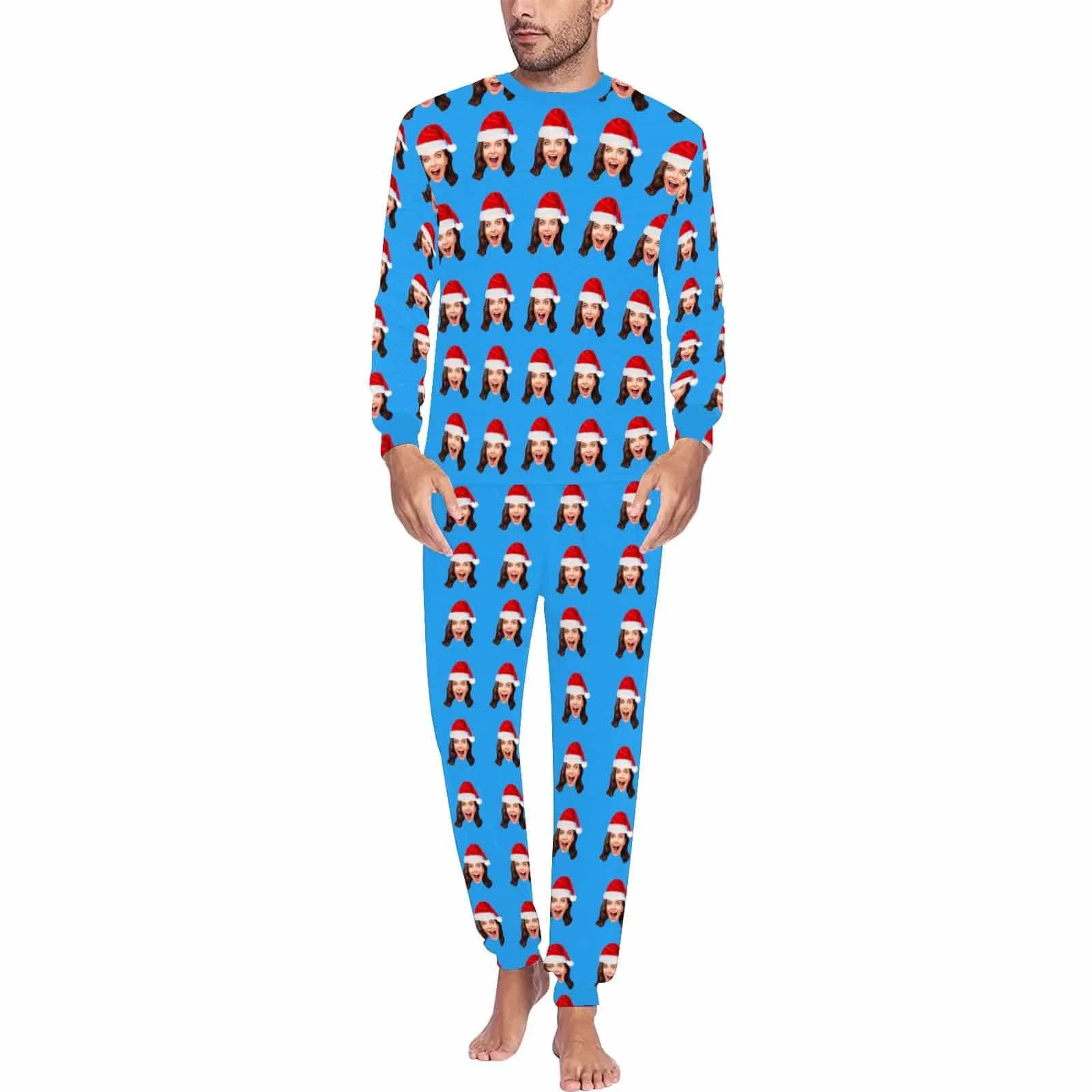 Custom Face Girlfriend Pajamas for Men Personalized Men's Pajama Set Sleep or Loungewear For Him