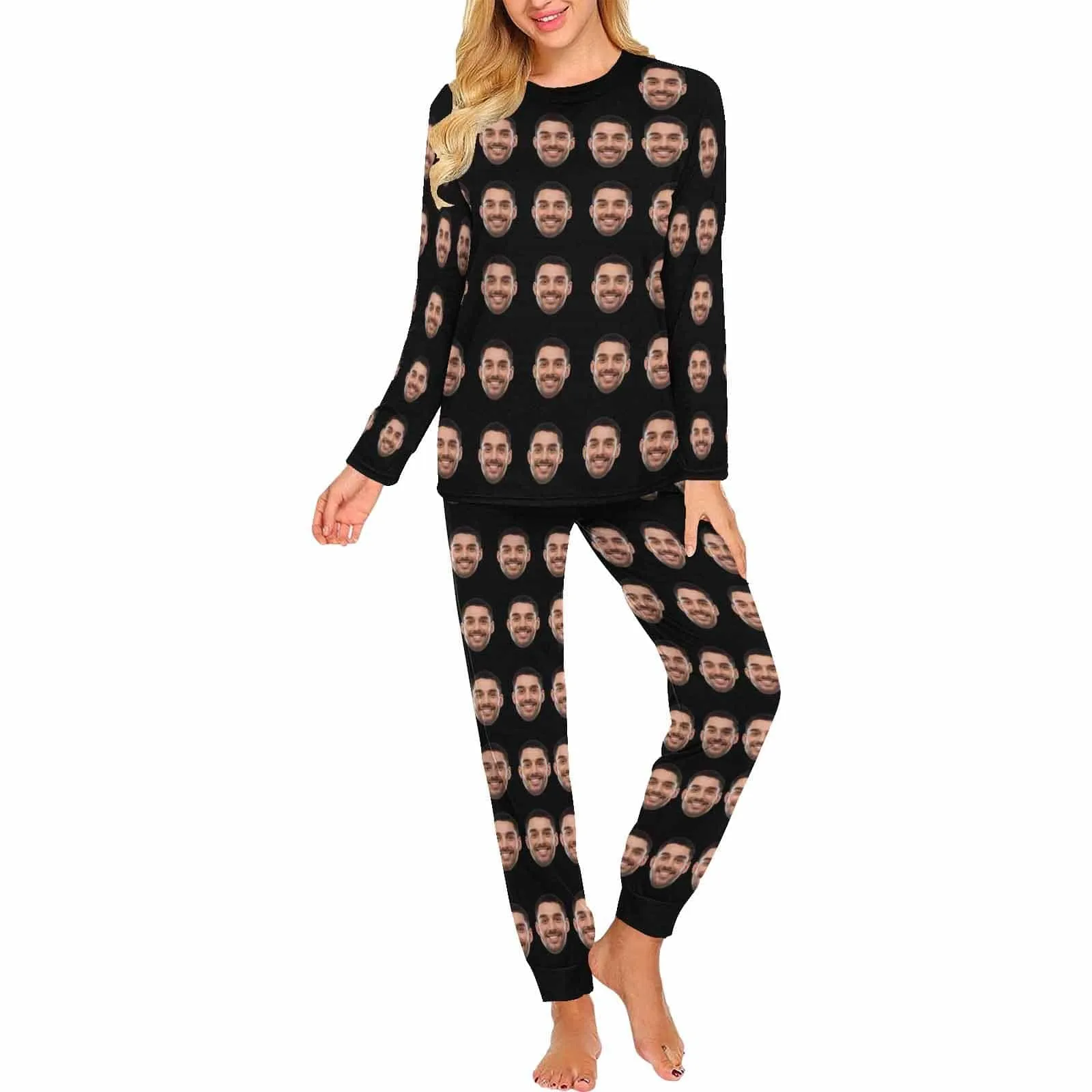 Custom Face Girlfriend Pajamas for Men Personalized Men's Pajama Set Sleep or Loungewear For Him