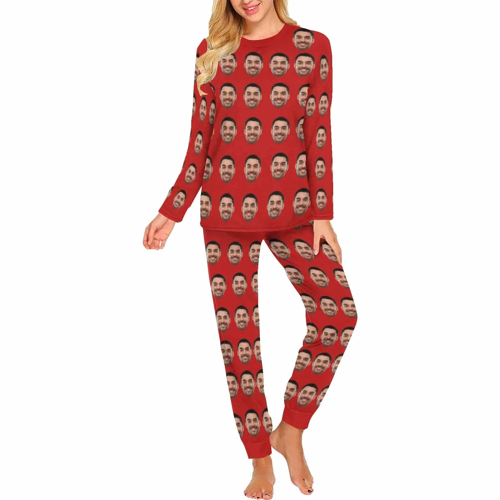 Custom Face Girlfriend Pajamas for Men Personalized Men's Pajama Set Sleep or Loungewear For Him