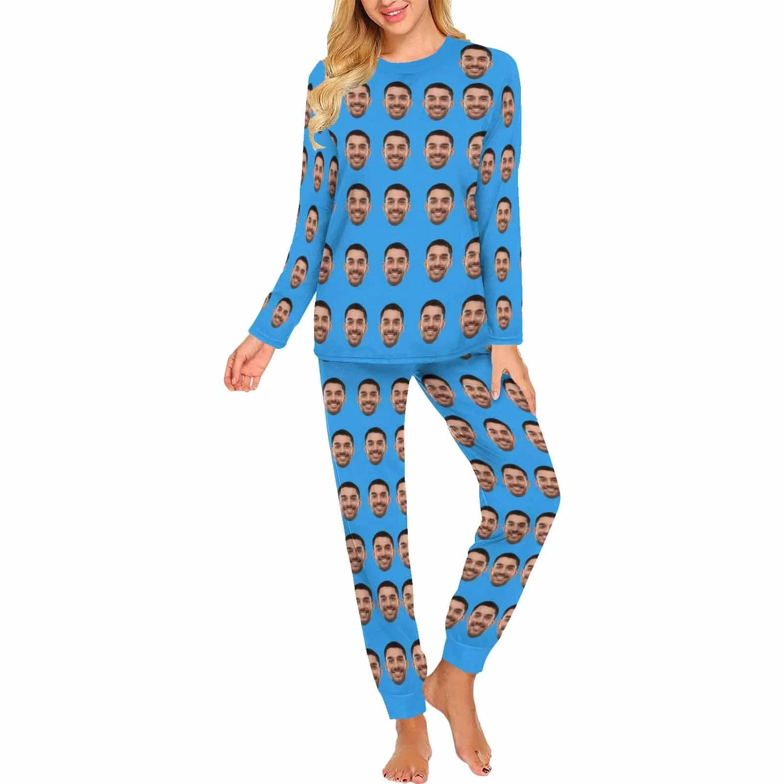 Custom Face Girlfriend Pajamas for Men Personalized Men's Pajama Set Sleep or Loungewear For Him