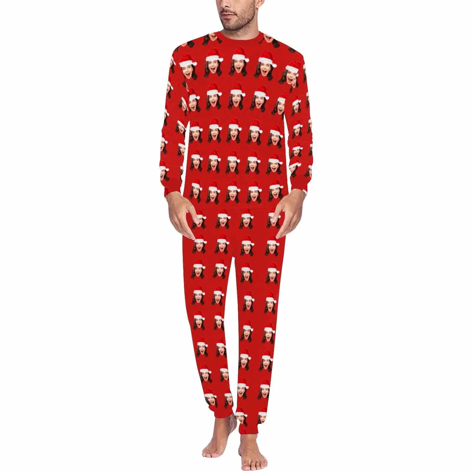 Custom Face Girlfriend Pajamas for Men Personalized Men's Pajama Set Sleep or Loungewear For Him