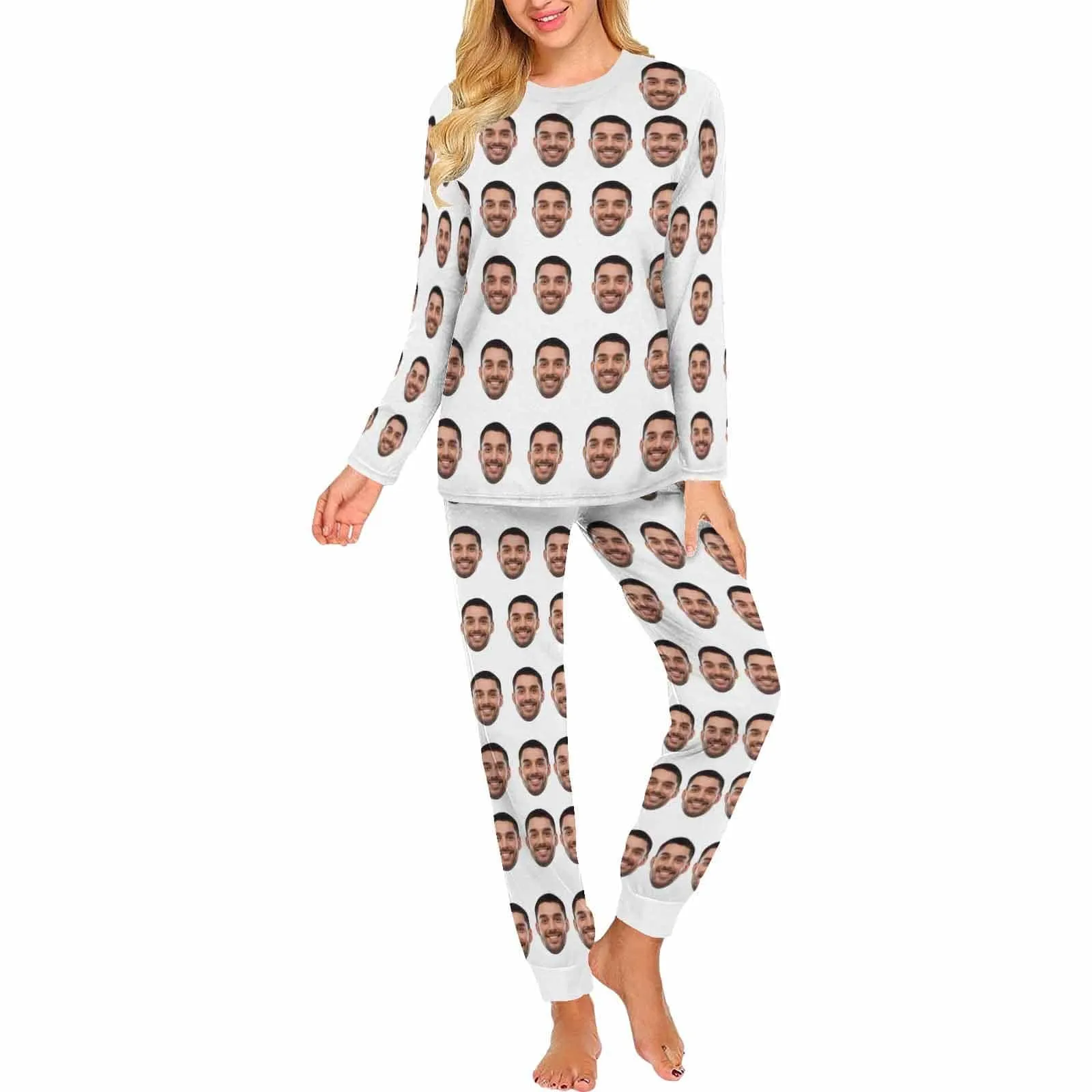 Custom Face Girlfriend Pajamas for Men Personalized Men's Pajama Set Sleep or Loungewear For Him