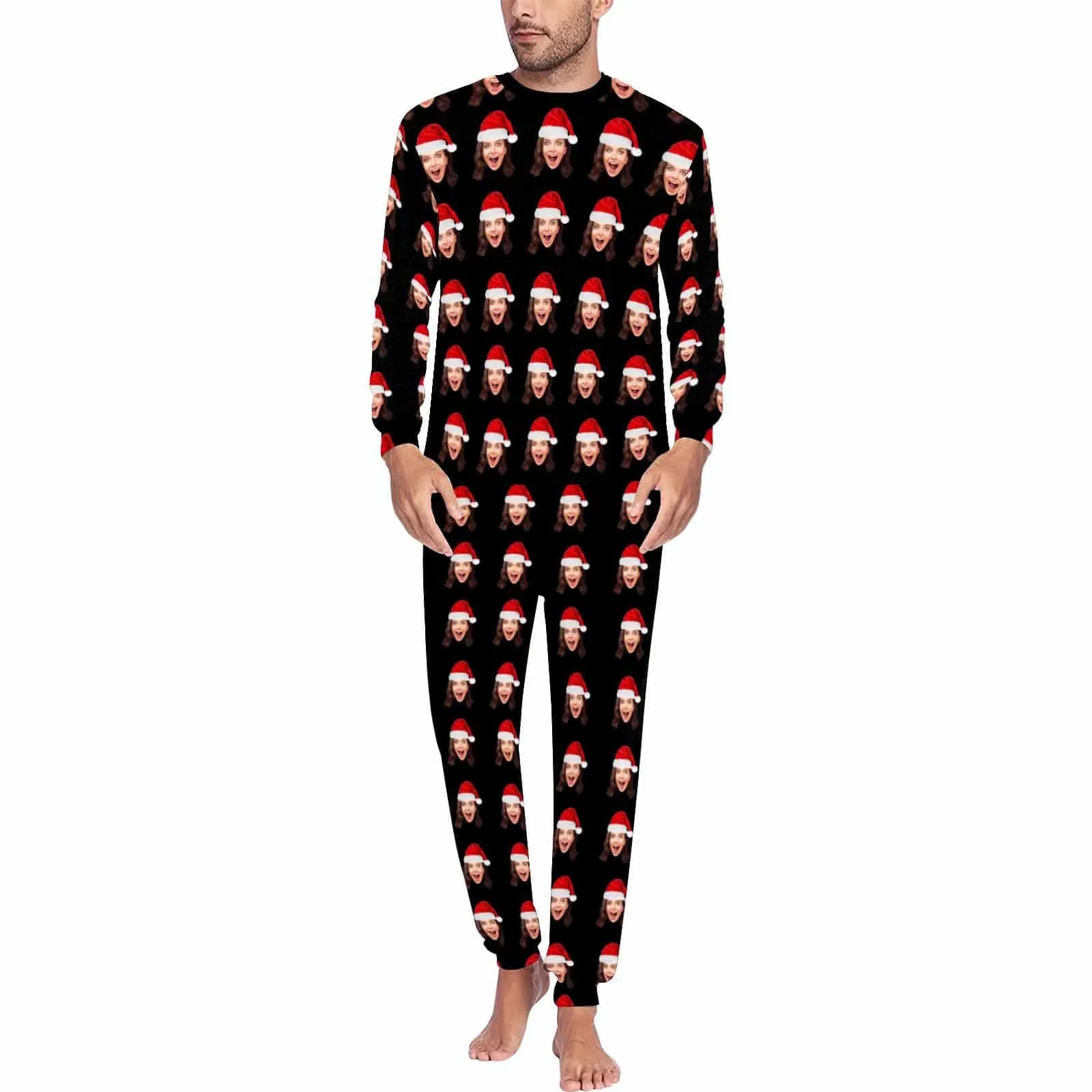 Custom Face Girlfriend Pajamas for Men Personalized Men's Pajama Set Sleep or Loungewear For Him