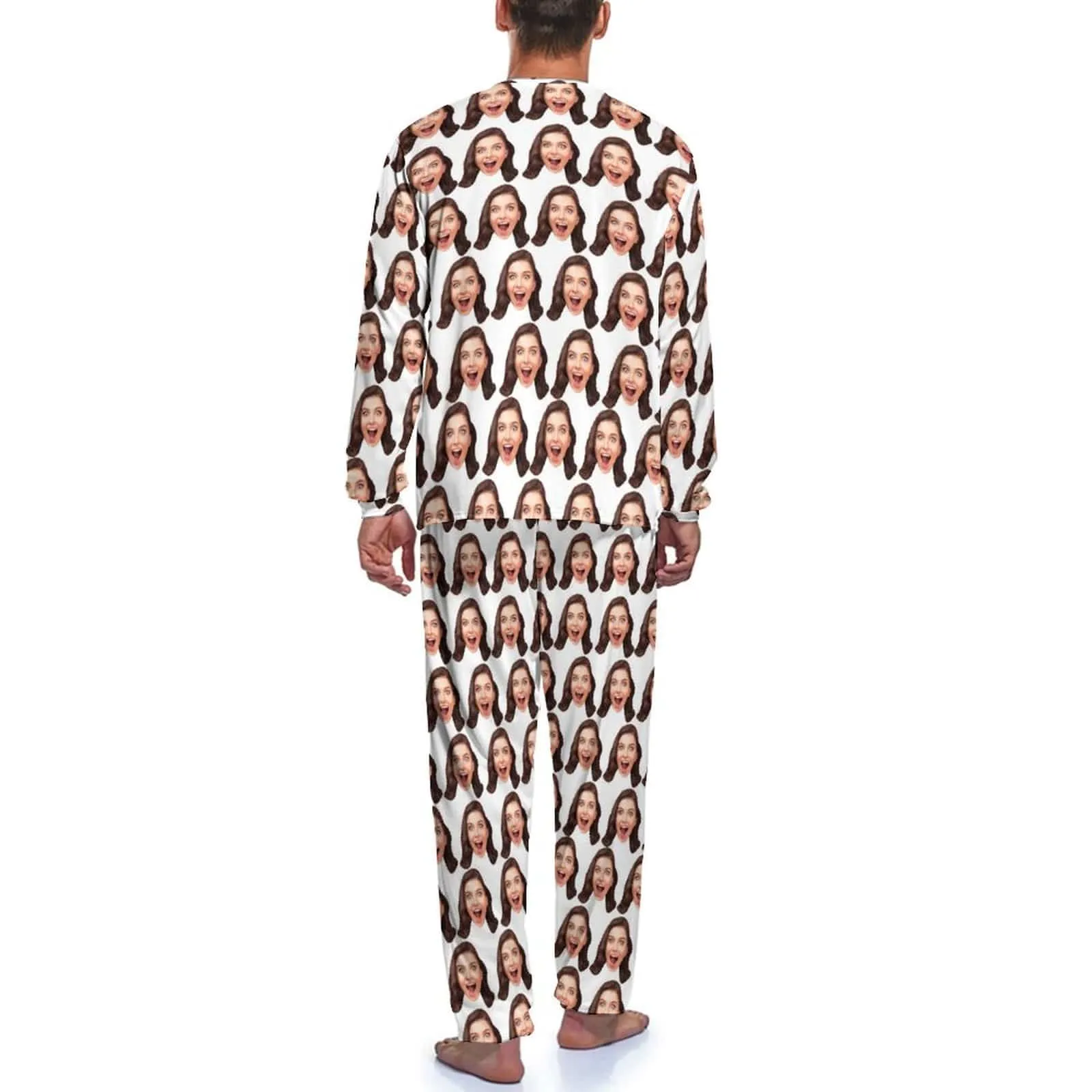 Custom Face Girlfriend Pajamas for Men Personalized Men's Pajama Set Sleep or Loungewear For Him