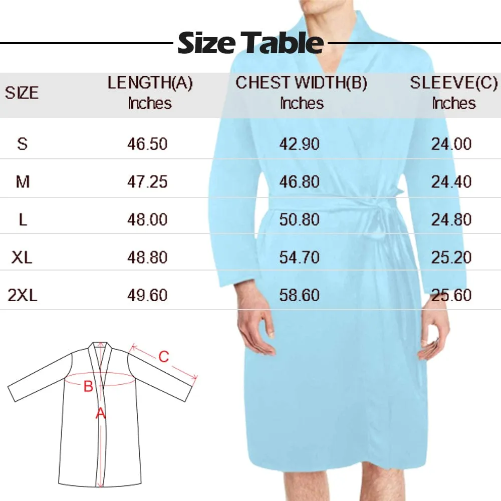 Custom Face Long Sleeve Belted Night Robe for Women Men Red Personalized Pajama Kimono Robe