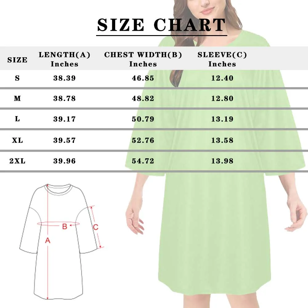 Custom Pet Face Women's Oversized Sleep Tee Nightdress Personalized Loose Nightshirt