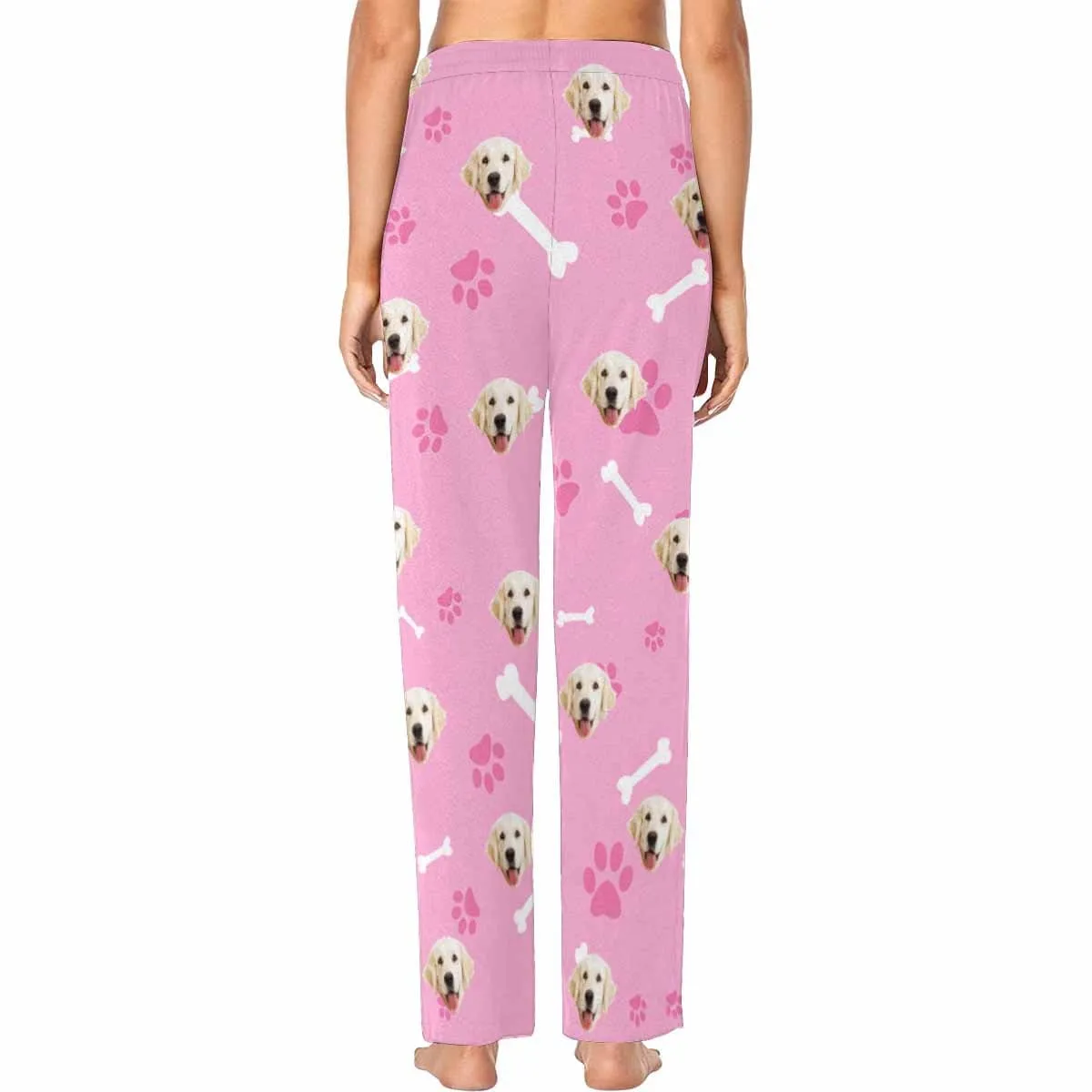 Custom Photo My Pet Dog Sleepwear Personalized Women's Slumber Party Long Pajama Shirt&Pants