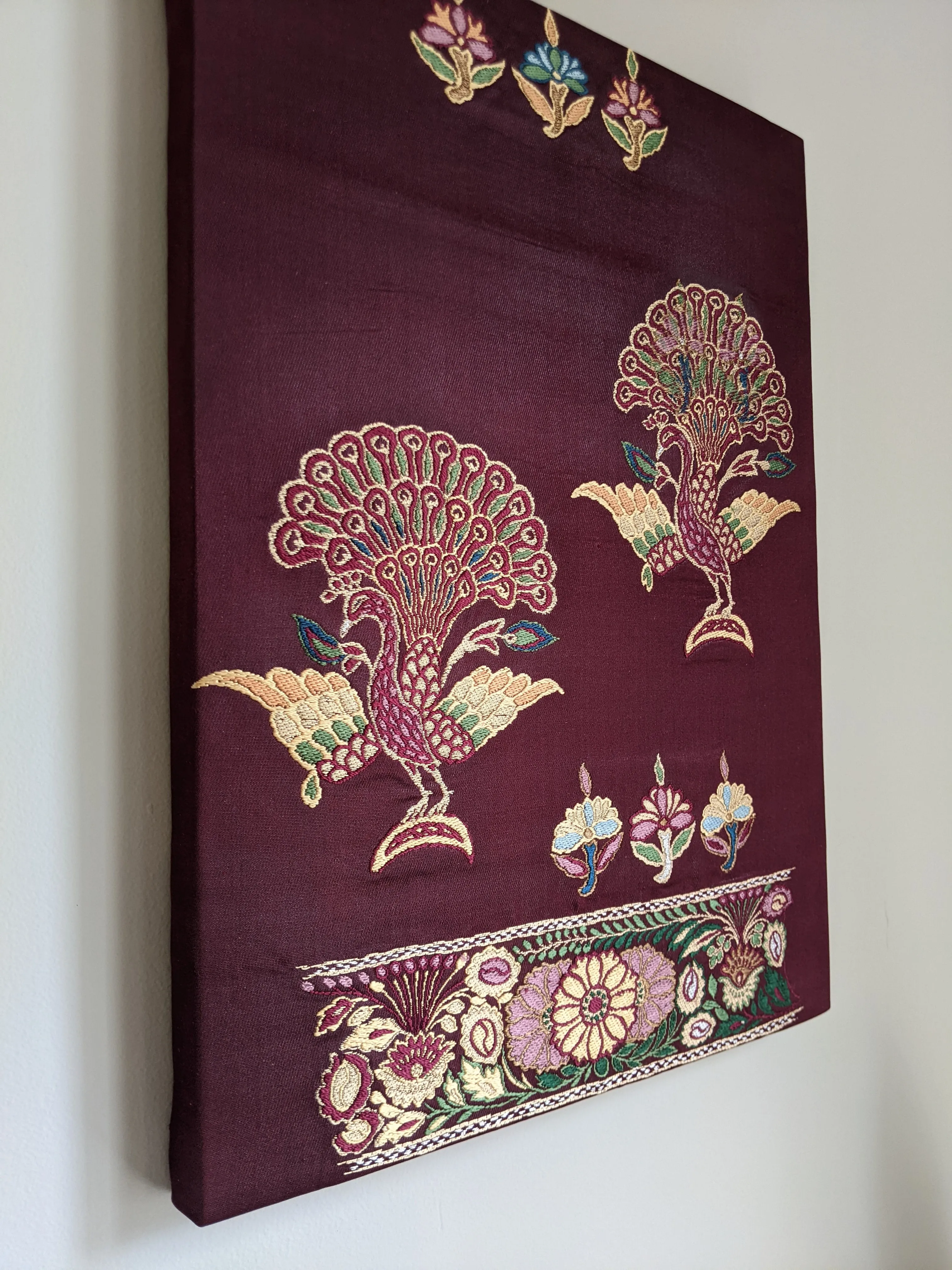 Dancing peacock obi wall art