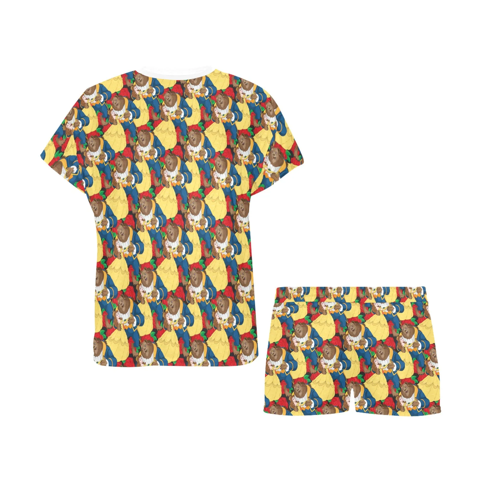 Disney Beauty And The Beast Dancing Beauty Women's Short Pajama Set