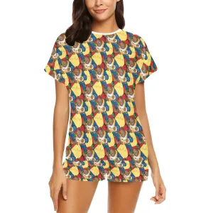 Disney Beauty And The Beast Dancing Beauty Women's Short Pajama Set