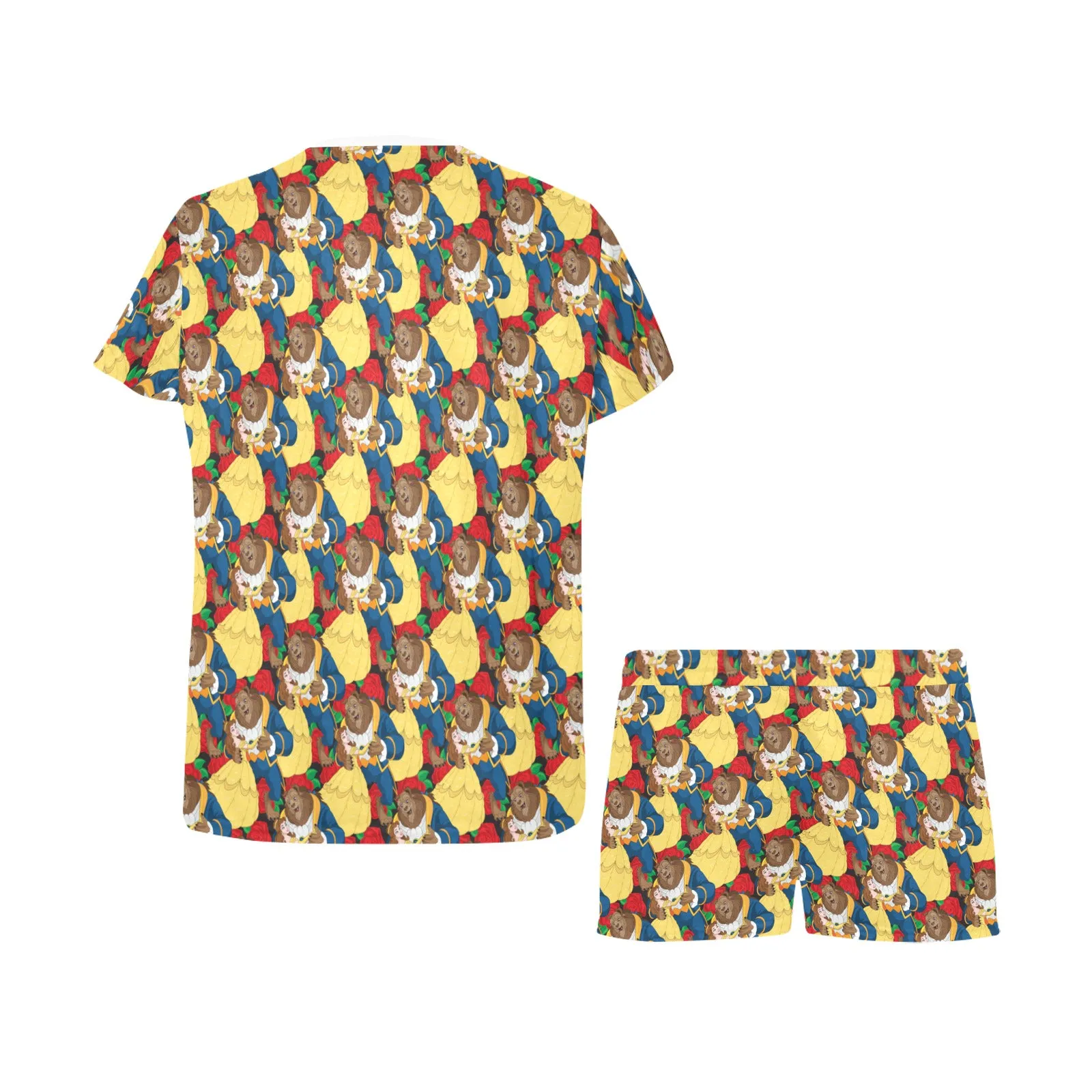 Disney Beauty And The Beast Dancing Beauty Women's Short Pajama Set