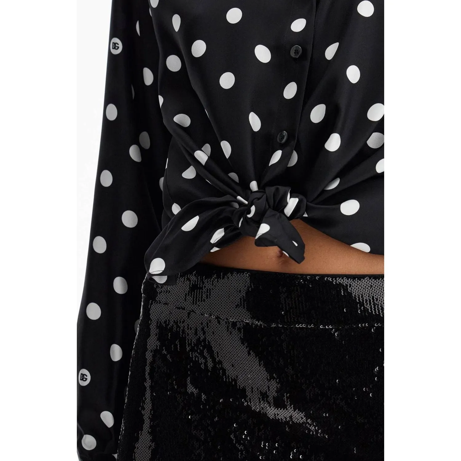 Dolce & Gabbana silk polka dot print blouse