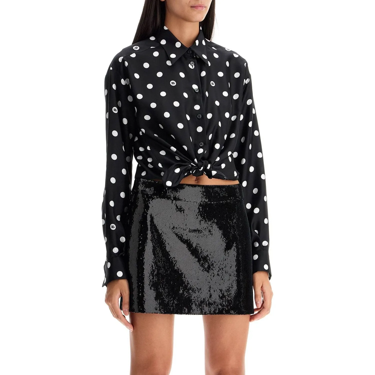 Dolce & Gabbana silk polka dot print blouse