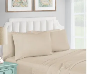 Egyptian Cotton 1200 Thread Count Solid Sheet Set King-Ivory