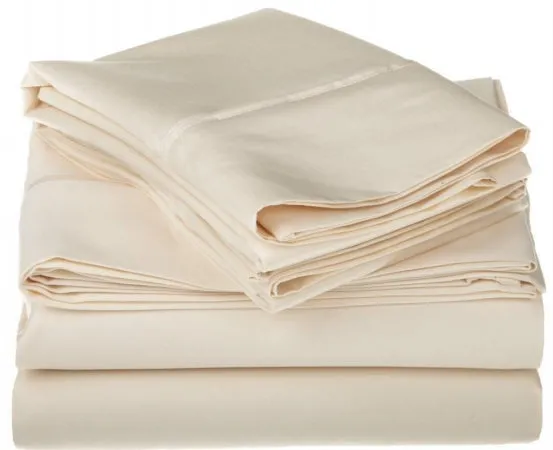 Egyptian Cotton 1200 Thread Count Solid Sheet Set King-Ivory